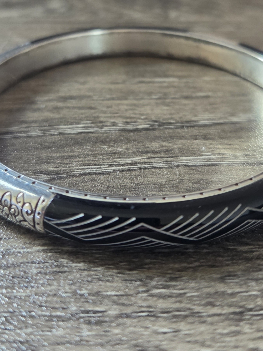 Brighton Black & Silver Bangle Bracelet